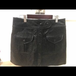 BlankNYC leather skirt with alligator texture.